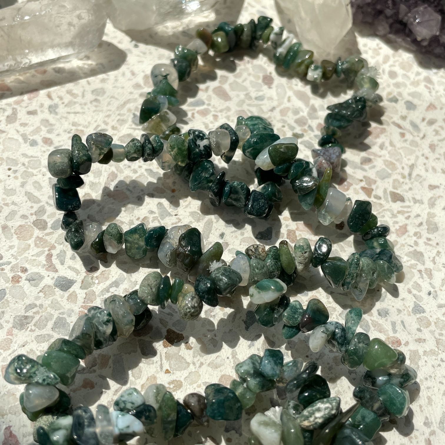 Moss Agate Chip Bracelet Moss Agate Chip Bracelet